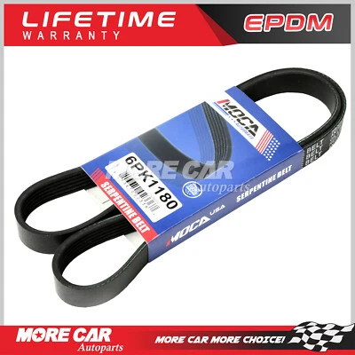 Cinturón serpentino EPDM para Volvo XC40 Audi S4 S5 Cadillac Nissan 2.0L 3.5L 6PK1180 Foto 1 de 4