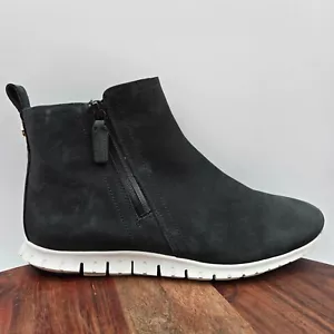 Cole Haan ZeroGrand Boots Women's 7B Black Nubuck Comfort Waterproof Booties Zip - Picture 1 of 11