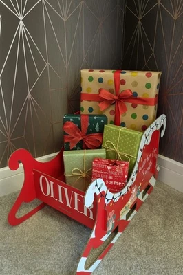 Small Personalised Santa Sleigh Present Holder - Image 1 of 4