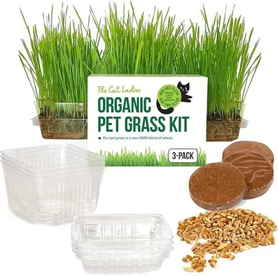 Cat Grass for Indoor Cats - Growing Kit - Organic Cat Grass- The Cat Ladies - Image 1 of 4