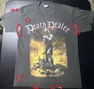 T-shirt vintage FRANK FRAZETTA Death Dealer 2 lati XL - MACCHIATA - LEGGERE DESCRIZIONE. - Foto 1 di 9