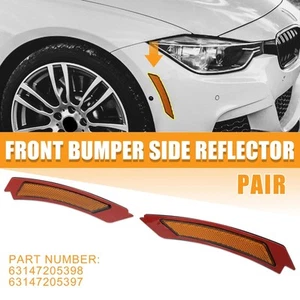 Reflector de parachoques 63147205398 para BMW Serie 3 E90 E91 LCI 2009-2011 amarillo - Imagen 1 de 7