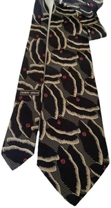 Giorgio ARMANI Vintage Tie W/ Floral Vines 100% Silk Made In Italy - Picture 1 of 6