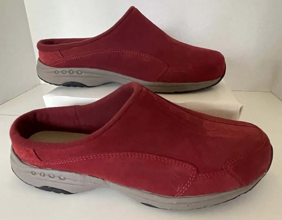 Easy Spirit Women's Sz 9 Red Slip-On Mules Traveltime Suede Mules 16420713 Nice - Image 1 of 4
