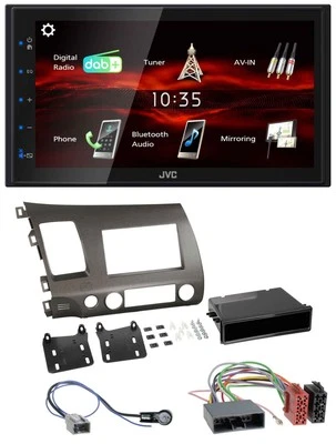 JVC USB Bluetooth MP3 DAB 2DIN Autoradio für Honda Civic Hybrid FD3 06-10 anthra - Bild 1 von 4