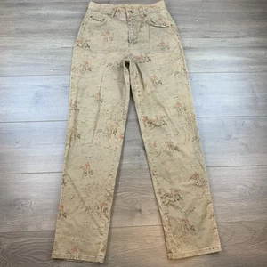Vtg Lauren Ralph Lauren LRL Equestrian Horses Graphic Print Pants Womens 4 Brown - Picture 1 of 13