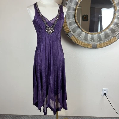 Vestido Komarov Para Mujer Pequeño Púrpura Con Cuentas Y2K Caprichoso Hada Asimétrico Boho Foto 1 de 4