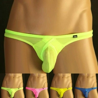 Mens Sexy Underwear Low Rise Briefs Thong Stretchy Bikini G-String Underpants - Image 1 of 4