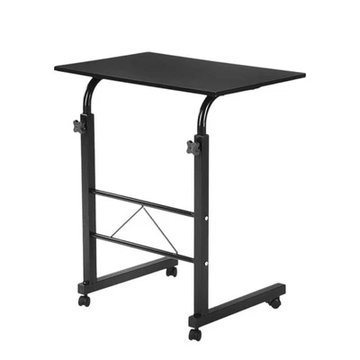 Laptop End Table Couch Adjustable Height Black Removable Chipboard Steel Rolling - Image 1 of 4