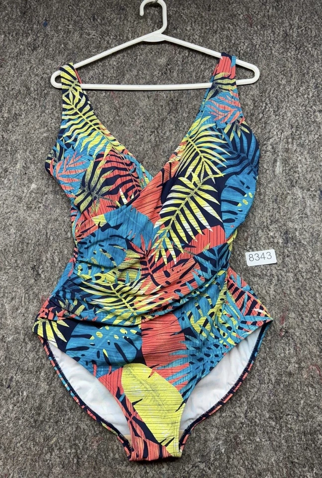 LL Bean Swimsuit Womens Padded Multicolor Floral Tank Size 14R - Image 1 of 4