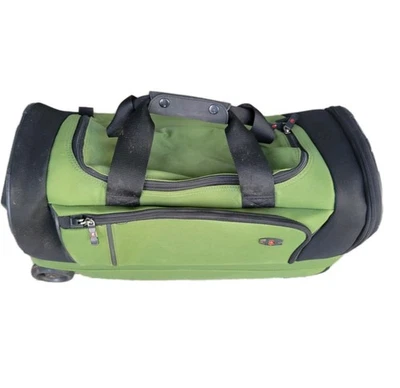 SWISS VICTORINOX WHEELED ROLLING DUFFEL BAG 23” GREEN/BLACK TRAVEL LUGGAGE - Image 1 of 4