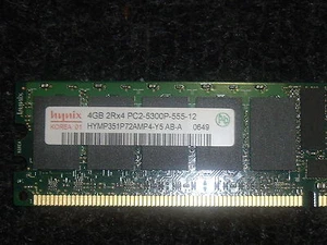 Hynix HYMP351P72AMP4-Y5-AB-A 4GB 2RX4 PC-5300P 667MHZ ECC Server Memory - Picture 1 of 1