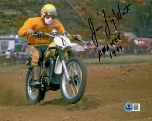 JIMMY WEINERT SIGNED 8x10 PHOTO + AMA HOF 1999 MOTOCROSS LEGEND RARE BECKETT BAS - Picture 1 of 2