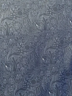 Pizarra psicodélico hongo hongo núcleo de casa tela de polialgodón 1/2 yarda Foto 1 de 2