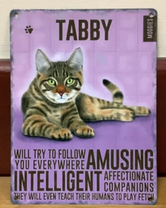 Tabby Katze - Wandschild aus Metall im Vintage-Stil - Bild 1 von 1