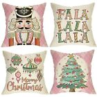 Merry Christmas Tree Nutcracker Decorative Throw Pillow Covers 20 X 20 Set Of...