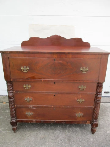 antique empire chest 19th century c. 1825 dresser carved columns metro detroit Cover