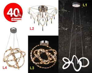 Aglow INT® Modern LED Ceiling Pendant Chandelier,Polished Chrome K9 crystal - Picture 1 of 30