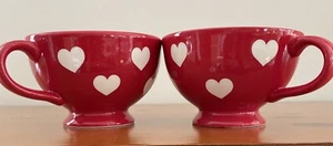 Juego de 1 taza grande de sopa de café rojo con patrón de oído Pier - Imagen 1 de 9