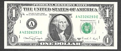 1988A $1 Web Note FRN, fr. 1917, A42326293E Run 7- AE Block 5-2, UNC - Image 1 of 2