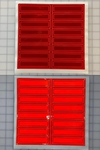 Oralite Reflective 1"x4" Red Rectangles Hot Dots 16 Shapes Air Backed Prismatic - Picture 1 of 12