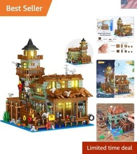 Fischerdorf Lagerhaus Bauset mit LED Licht, 1881 Teile Holzhütte... - Bild 1 von 9