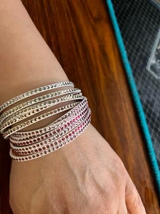 Swarovski 2IN1 Slake Wrap Bracelet, Pink & White - Picture 1 of 2