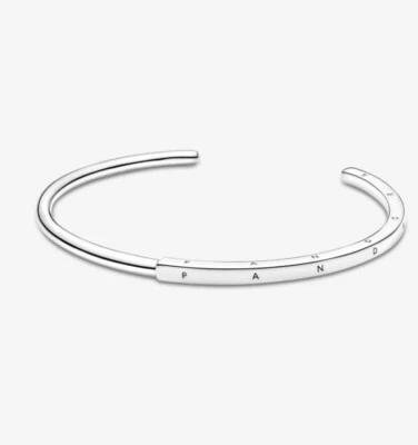 Pandora Signatur 19 cm I-D Offener Armreif 925 Silber - Bild 1 von 4
