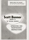 Scott Bonnar Model 33 Vintage Mower Manual, Diagrams & Parts List.