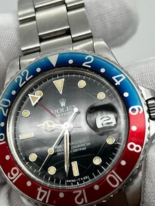 Rare Rolex 16750 GMT Master Pepsi Stainless Steel Original Spider Glossy Dial - Picture 1 of 19