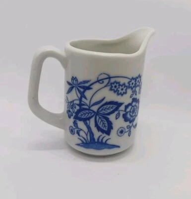 Enesco Creamer Bowl Blue & White Floral Porcelain 3.5X3 - Image 1 of 4