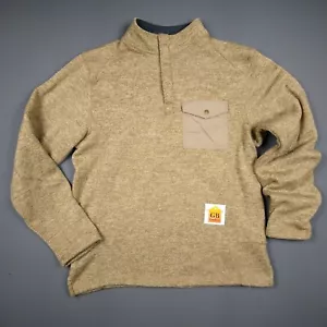 Small Mens Henley Sweater Outdoor Life Brown Bark Polyester Pullover Long Sleeve - Picture 1 of 7