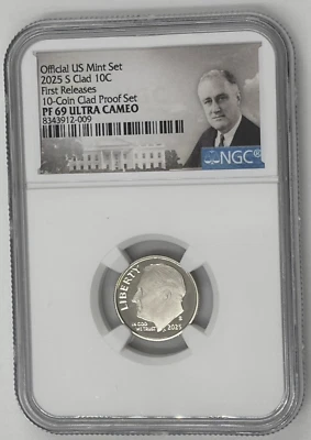 2025 S Roosevelt Dime Clad 10C NGC PF70 Ultra Cameo 🔥FIRST RELEASES 🔥 - Image 1 of 3