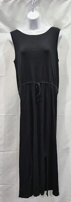 Vestido para mujer Lands’ End talla pequeña sin mangas con cinturón en negro Foto 1 de 4
