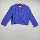 Appleseeds Top Womens Medium Purple Cropped Open Front Cardigan Shoulder Cover
