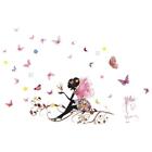 Wall Sticker Fairy Flower Butterfly Vinyl Art Decal Girl Decoration Portable New