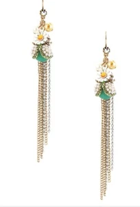 $55 Betsey Johnson Flower Child Faux Pearl Mismatch Earrings 109 - Picture 1 of 5