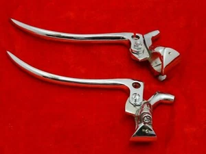 BSA M20 Brake & Clutch Lever Set (7/8") Chrome Plated - Picture 1 of 5