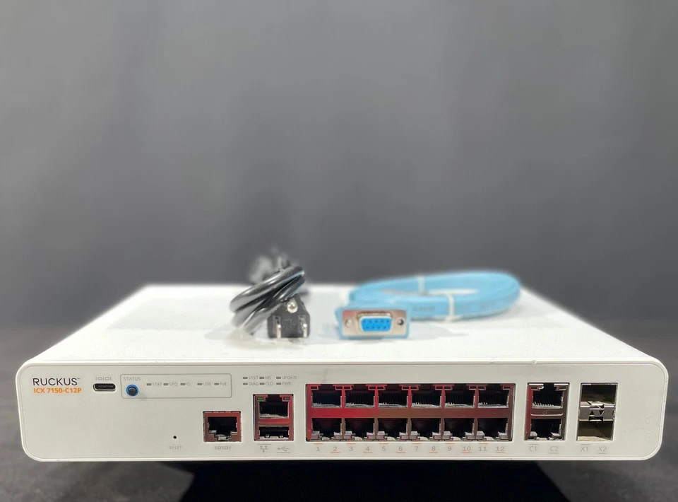 Ruckus ICX7150-C12P-2X10GR 12-Port Managed Compact Switch - Same Day Shipping - Image 1 of 4
