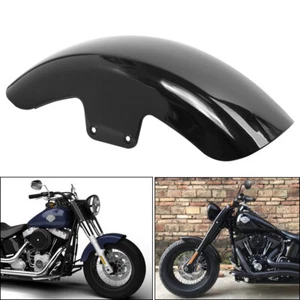 Short Front Fender Steel Mudguard For Harley Softail Slim FLS 12-17 Gloss Black - Foto 1 di 12