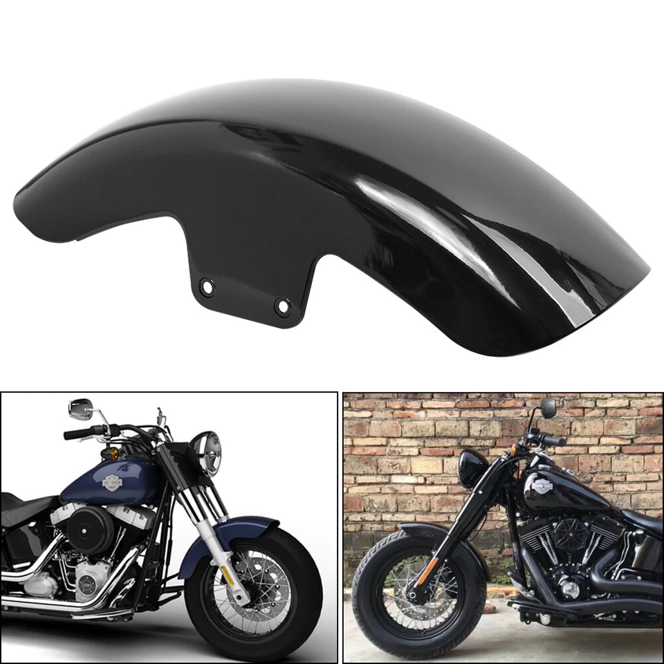 Guardabarros delantero corto de acero para Harley Softail Slim FLS 12-17 negro brillante Foto 1 de 4