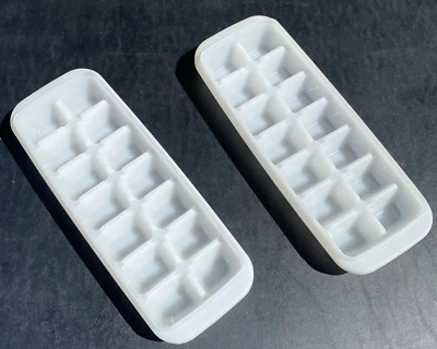 (2) TUPPERWARE Fresh N Pure Ice Cube Trays Only Set Pair Lot White 2704 No Lids - Image 1 of 4