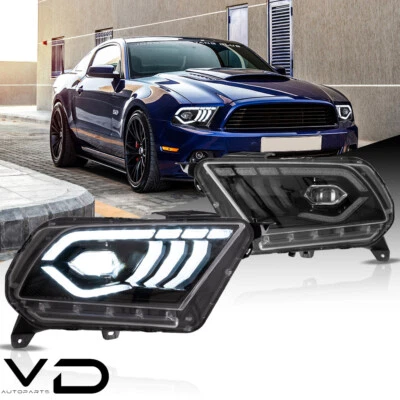 Faros proyectores LED VLAND para Ford Mustang 2010-2014 con señales secuenciales Foto 1 de 4