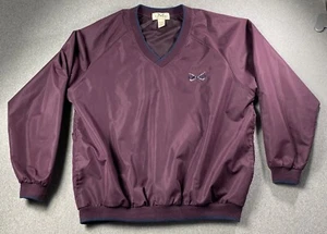 IZOD Golf Windbreaker Jacket Men's Size M Maroon V-Neck Pullover With Pockets - Picture 1 of 5