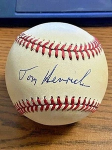 TOMMY HENRICH 5 SIGNED AUTOGRAPHED OAL BASEBALL! Yankees! - Picture 1 of 2