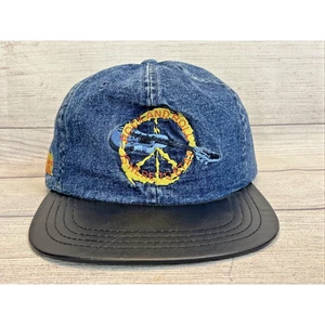 Vintage Imperial Headwear Official Rock Gear Denim & Leather Stitched Hat Strapback - Bild 1 von 10