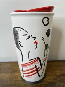 Tazza da viaggio Starbucks 2015 ragazza bolle che soffiano 12 oz ceramica bianca - Foto 1 di 6