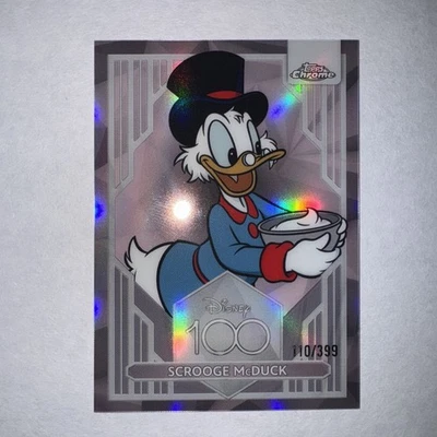 Topps 2023 Chrome Disney 100 Scrooge McDuck Pink Refractor Card #87 stamped /399 - Image 1 of 2