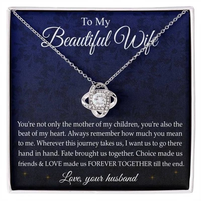 Collar A Mi Hermosa Esposa Nudo de Amor Colgante Aniversario Regalos de Marido Foto 1 de 4
