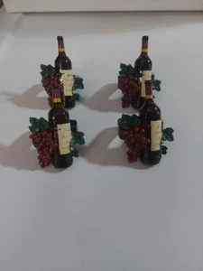 Botella de vino con anillos de servilleta de resina de uvas (juego de 4) - Imagen 1 de 3
